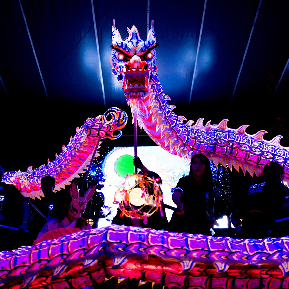 A Hung Gar Yau Shu  Dragon Dance at a festival